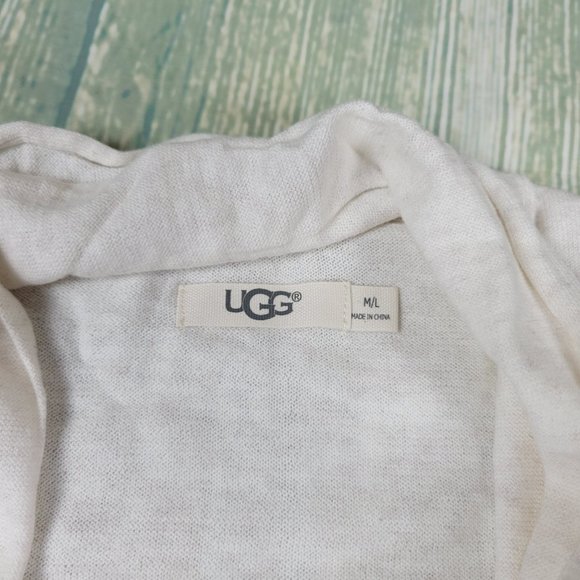 New UGG cream tie close short sleeves cardigan - Picture 7 of 11
